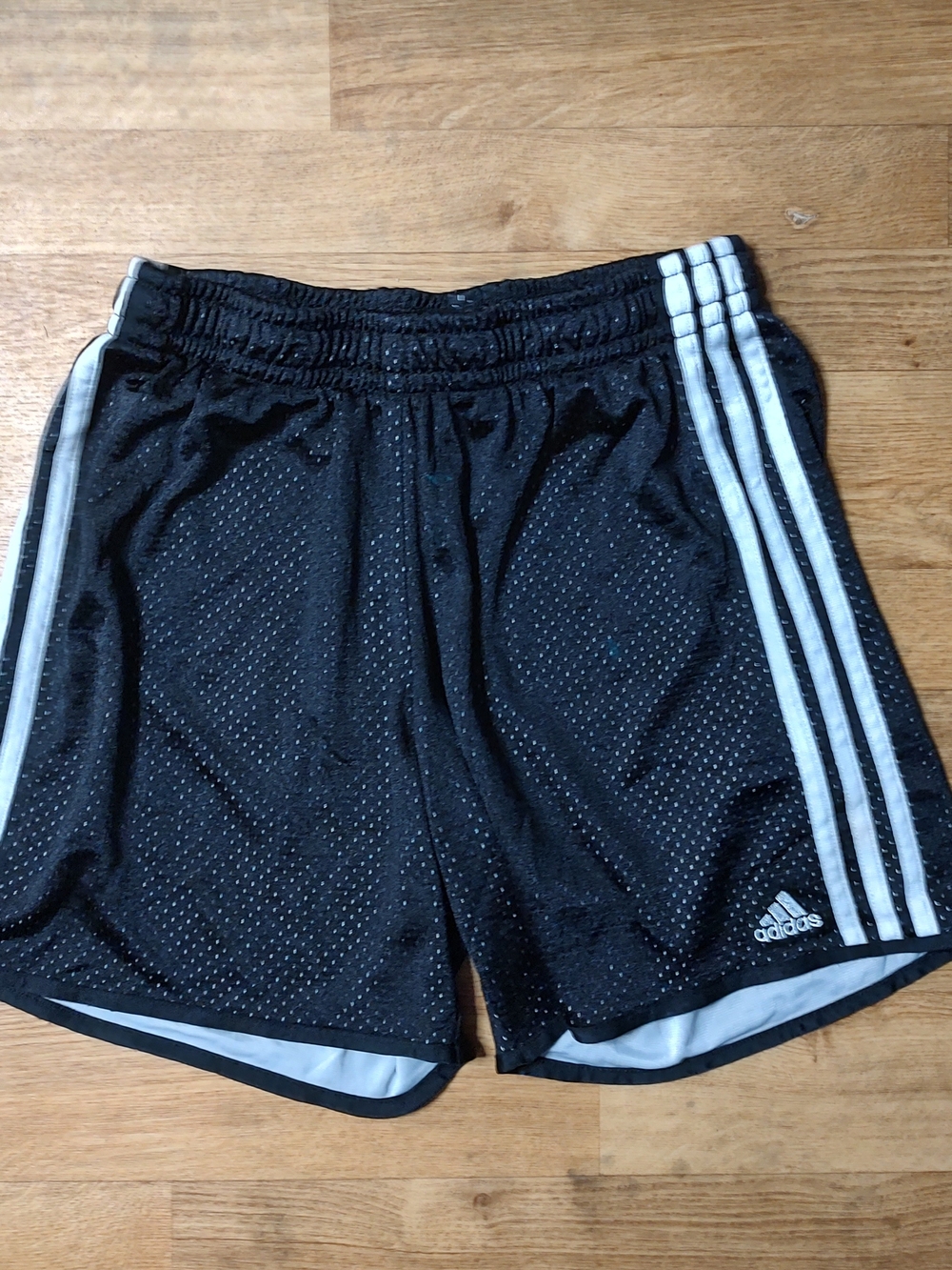 adidas Black Athletic Shorts with White Side Stripes